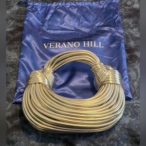Verano Hill Silver NWOT Amanda Metallic Coiled Handbag Dustbag Included